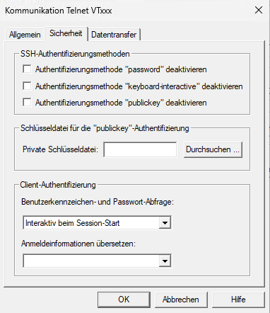 Kommunikation VTxxx - Sicherheit