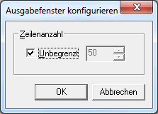 Ausgabefenster konfigurieren