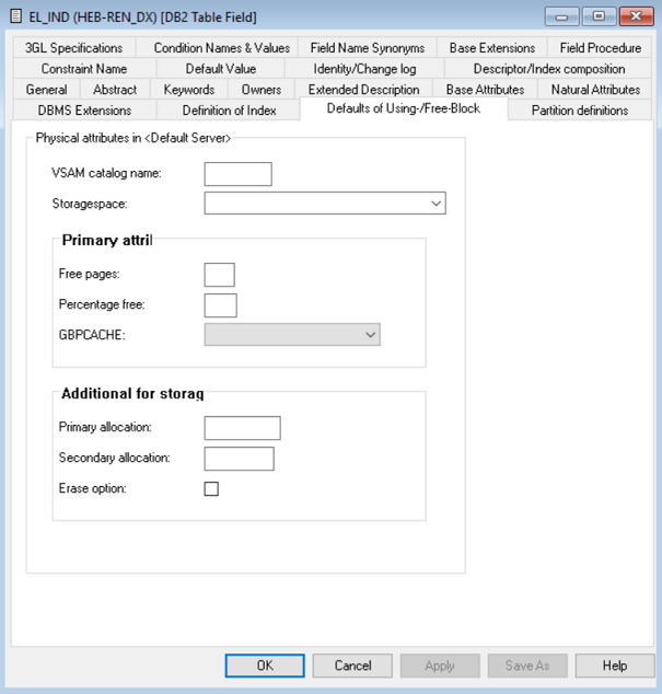 Defaults of using/free block