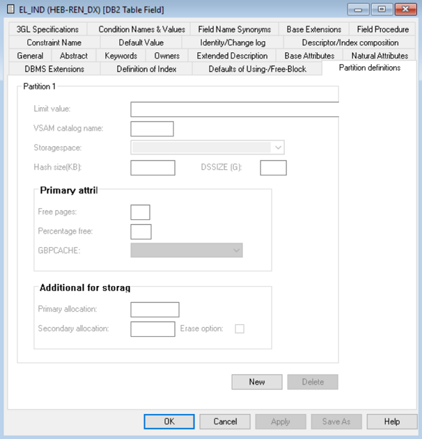 Partition definitions