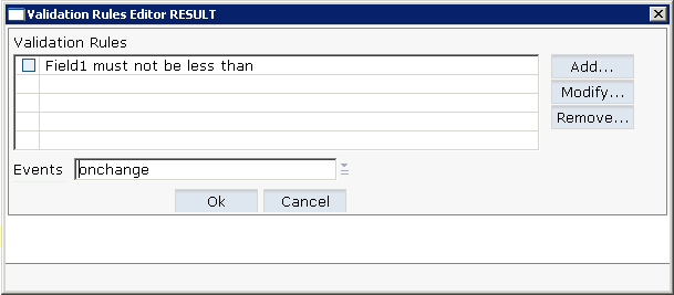 Validation rules editor