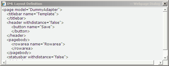 XML layout definition