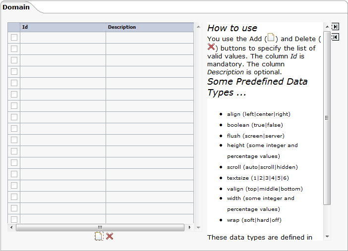 Data type - domain