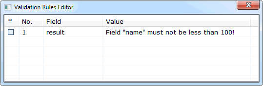 Validation rules overview