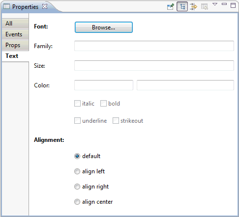 Properties for text