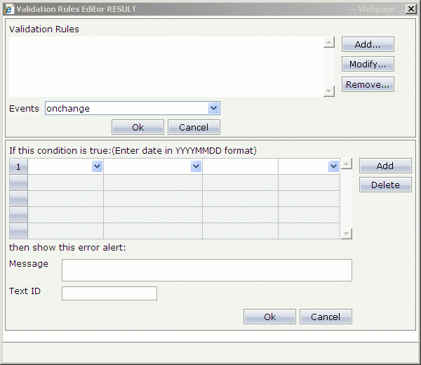 Validation Rules Editor