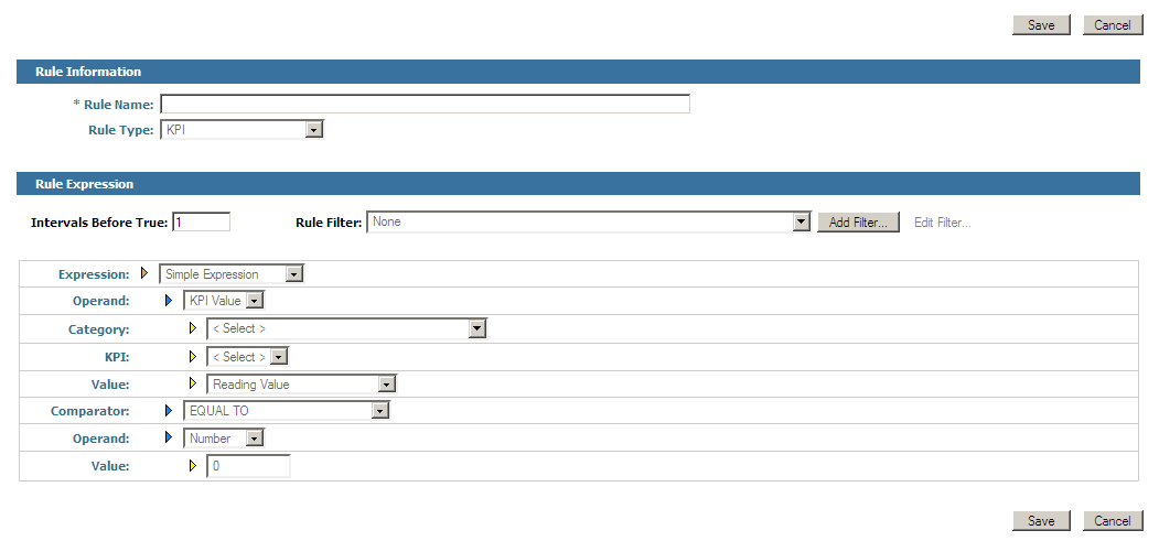 Edit Rule Expression page