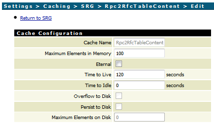 IS cache settings