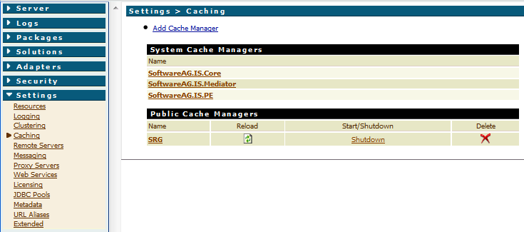 IS cache manager