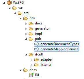 WxSRG services at development time