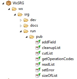WxSRG services at runtime