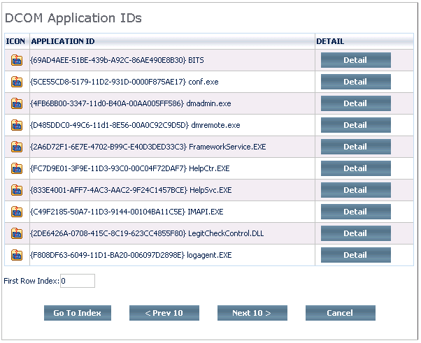 dcom application ids detail