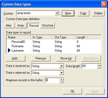 Custom data type record
